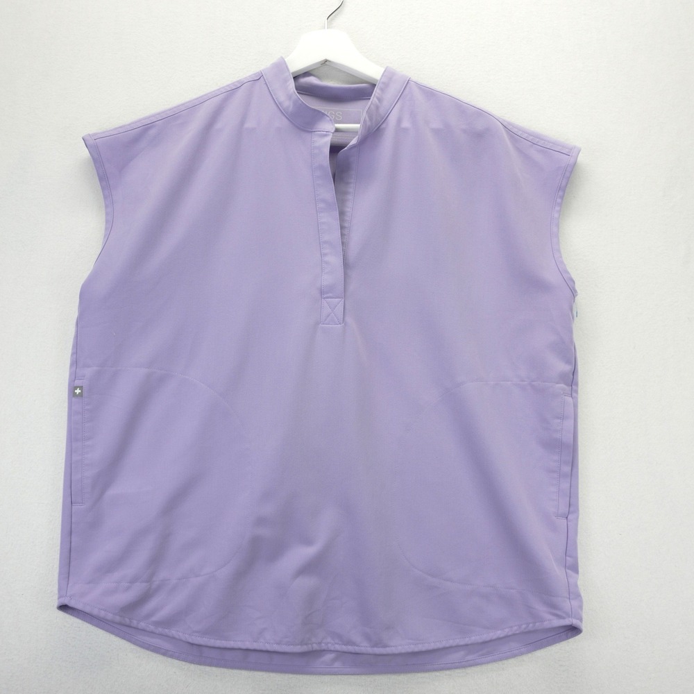 FIGS Purple Sleeveless Scrub Top Mandarin Collar Womens Medium W00SW1003